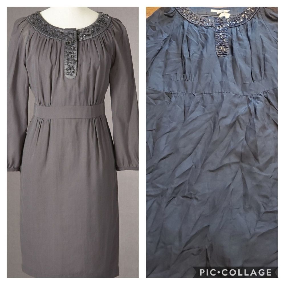 Boden blue Olivia jeweled neck dress sz 12R